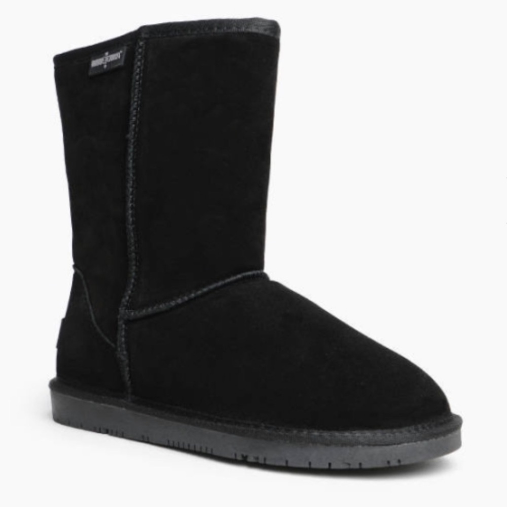 MINNETONKA SHERPA SUEDE OLYMPIA SHORT BOOT BLACK SIZE 10